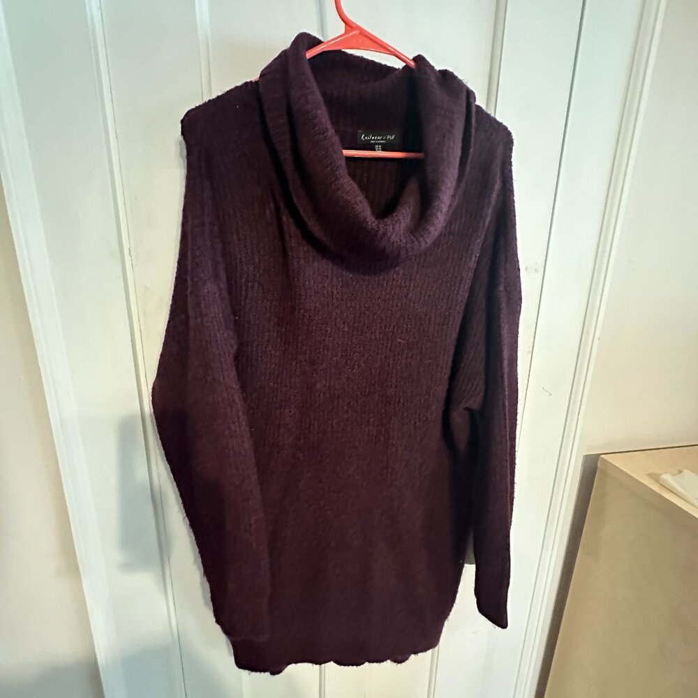 | F & F | Maroon Cowl Neck Long Sweater